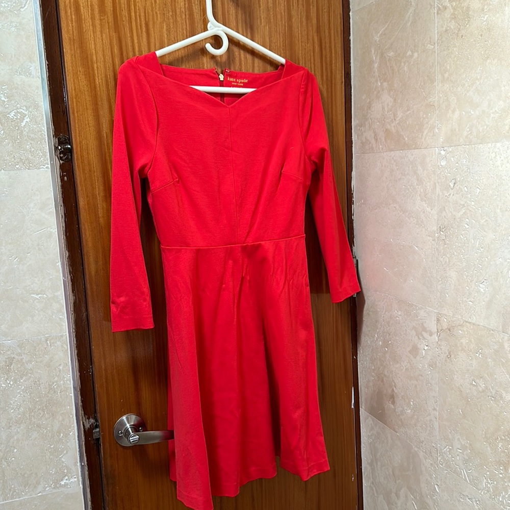 Kate spade new york red dress long sleeves